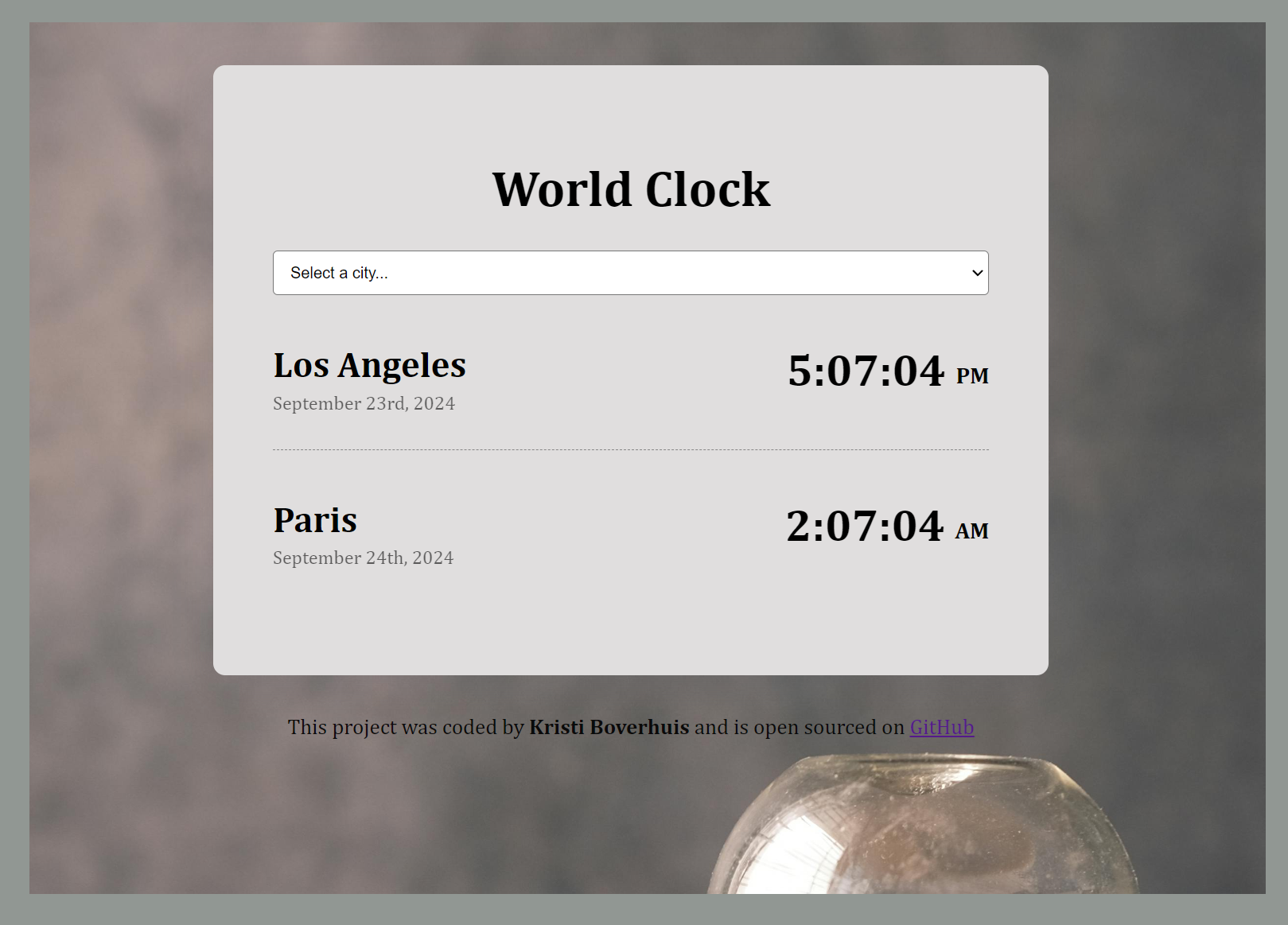 World Clock project preview